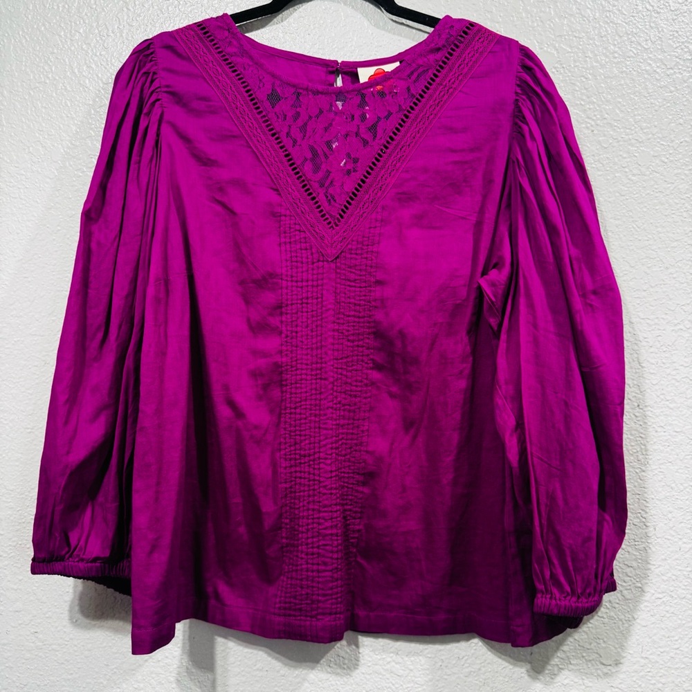 New Farm Rio Kelsie Purple Blouse Size Medium - Picture 5 of 16